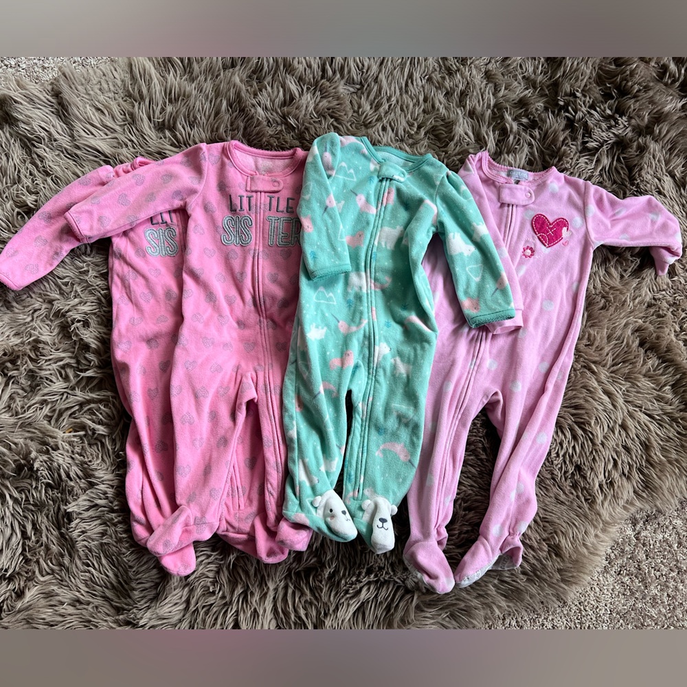 9 and 12 Month Polyester Pajamas Bundle